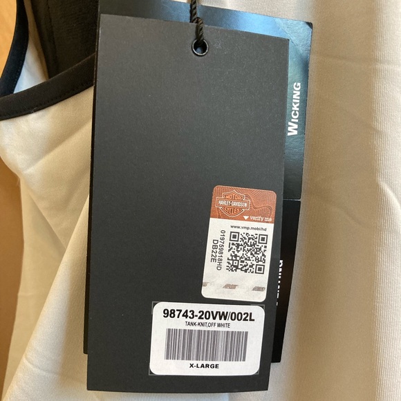 XL Women’s Harley-Davidson Performance Mesh Tank Top NWT Off-White/Black - Picture 8 of 11